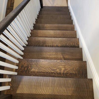 Quartersawn white oak stairs