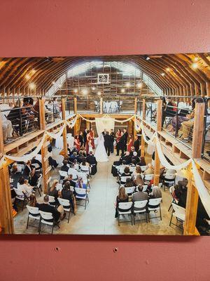 A picture from a wedding we hosted inside the Original Barn at Forevermore Farm!.