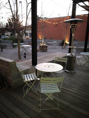 Neat outdoor area with plenty of heat options.