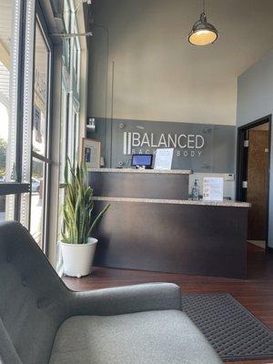 The lobby and front desk area