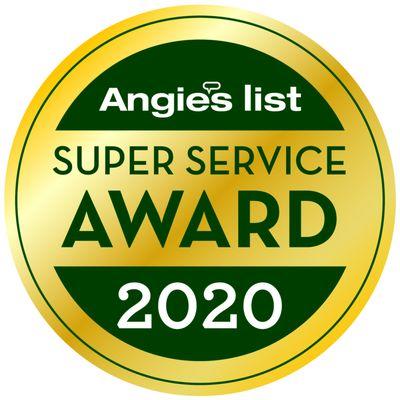 We're proud to have won the 2020 Angie's List Super Service Award!