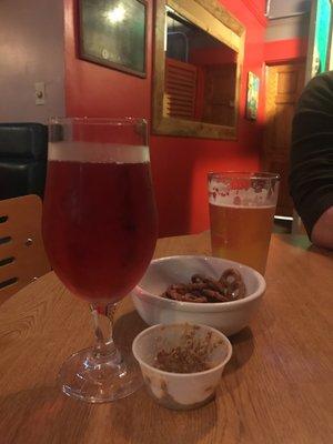 Cherry cider, pretzels and beer!