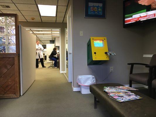 The upstairs waiting area