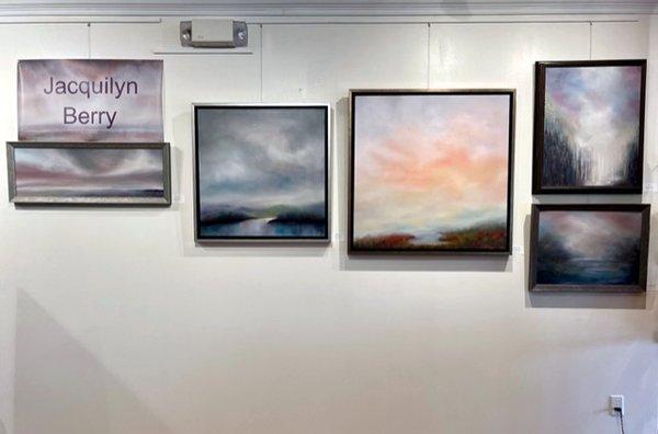 Jacquilyn Berry's skyscapes and landscapes are acrylic originals that appear like oil paintings. Atmospheric, ethereal   are a few words to