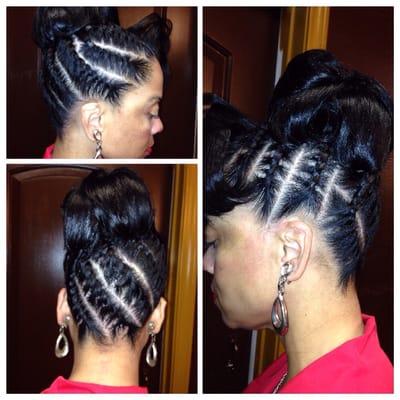 Two strand twist, dress it up or down.