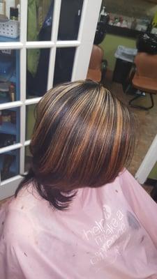 Natural hair highlights, shampoo and style