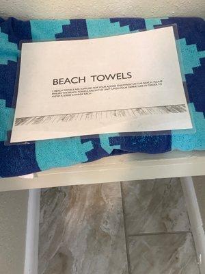 2 beach towels, but only 1 towel.