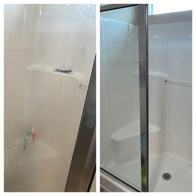 Before & after glass shower door