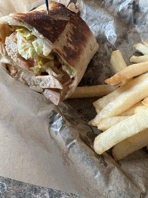 Chicken wrap (no onion) fries