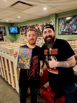 This photo is artist Deegan Puchkors at Nirvana Comics when he did his signing there