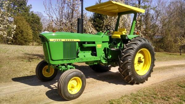 John Deere 4000 restoration. The new canopy top really sets it off I think.