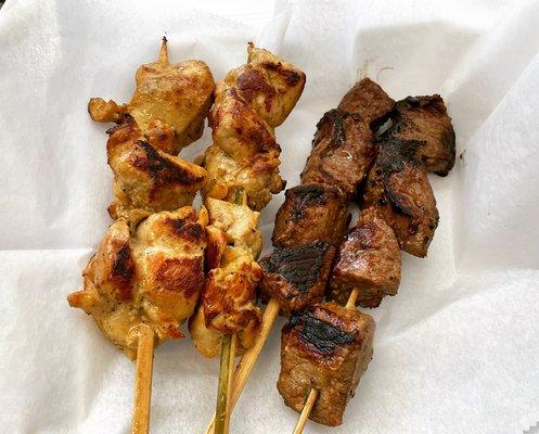 Chicken and Beef kababs