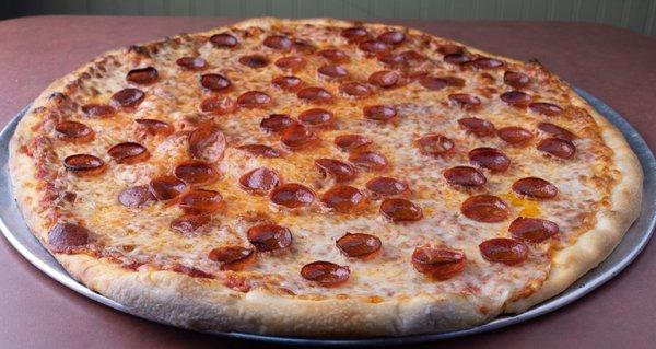 Our great red sauced cheese pizza topped with pepperoni