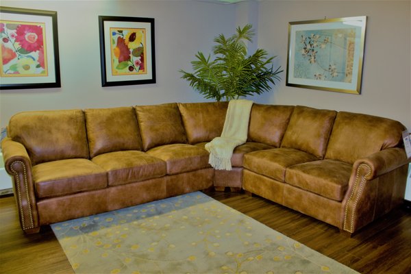 Put this traditional eight way hand tied sectional with memory foam cushions from Brentwood Classics in your home!