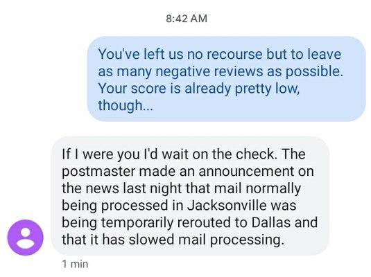 Another outlandish excuse from Savannah Walks about why our refund is three months late.