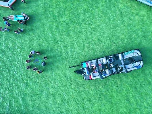 Crab Island from above with Crab Island Luxury Adventures