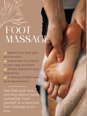 Your feet work hard, and they deserve some pampering! Treat yourself to a luxurious Foot Massage at our spa.