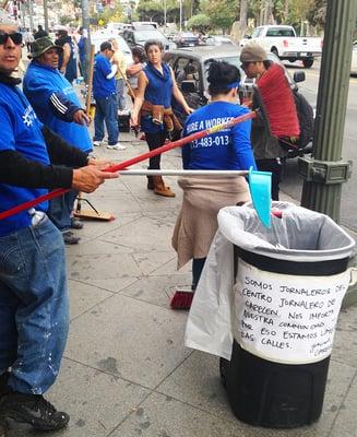 Day Laborers participated in a local street cleanup