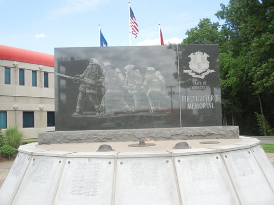 Eternal flame near center of the monument