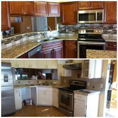 The after and before of this kitchen