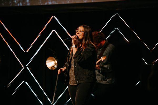 People leading worship at Christ Fellowship Church in Downtown West Palm Beach, FL