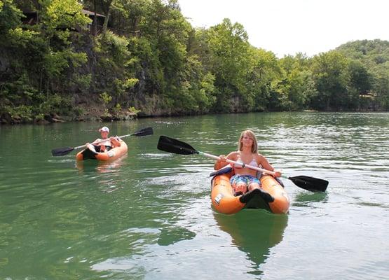 The River Store at The Landing rents whitewater inflatable kayaks on the lower Current River in Van Buren, Mo