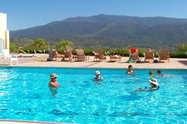 Having fun and enjoying the view from the pool!