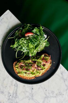 Avo toast with side salad