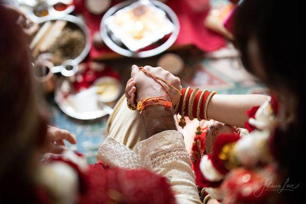 South Asian Couple holding hands