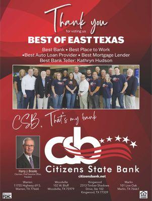 Voted Best of East Texas