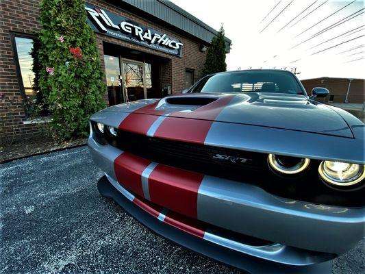 Racing Stripes installed by PIL Graphics Inc. on Dodge Challenger