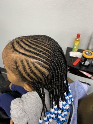 Cornrows with beads for kids chrystelleAfricanhairbraiding