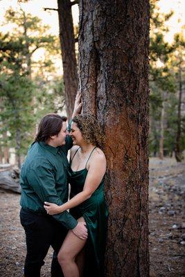 Beautiful couples session in the woods