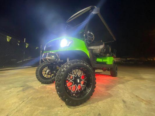 Custom Build Golf cart with underbody lights