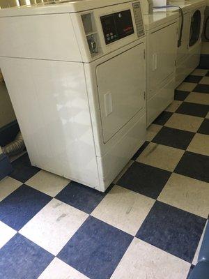 Broken dryer and the floors are always dirty