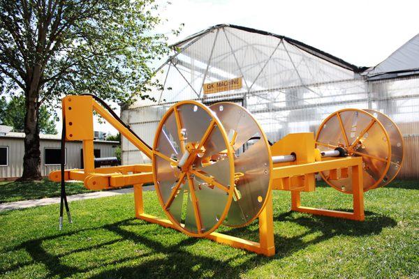 Dripline hose reel will help you take driplines in and out of the field fast & efficiently!