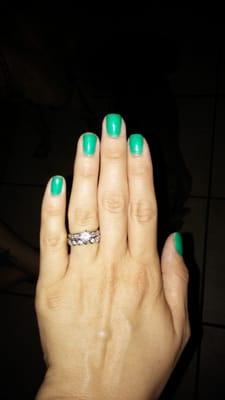 Teal gel nails