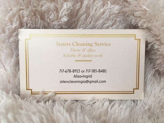 Sisters Cleaning business cards