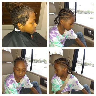 Cornrows and under cut taper