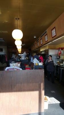 Really crowded and hard at work at the waffle house in Columbia SC