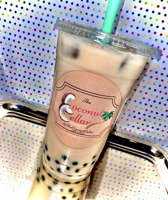 The Cellar Classic- brown sugar milk tea with brown sugar tapioca boba pearls