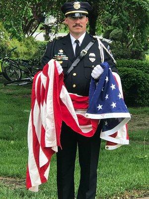 Kevin, Toft staff member, at Police Officers Memorial