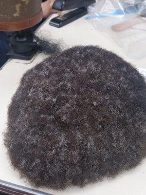 Human hair tupee with grey for men