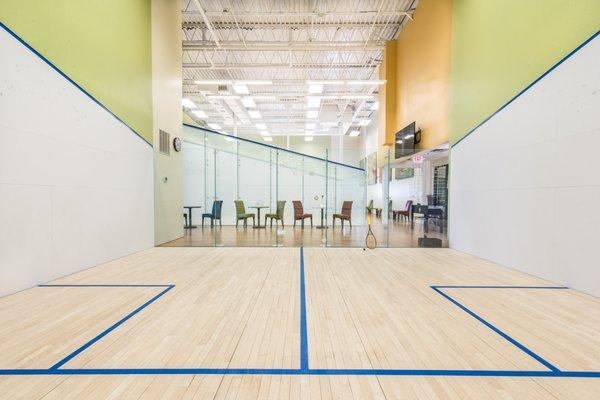 Beautiful squash courts at the Squash center in McLean Racquet & Health club