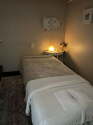 One of our massage rooms- always clean and inviting