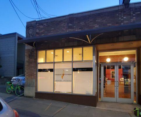 Exterior office at night