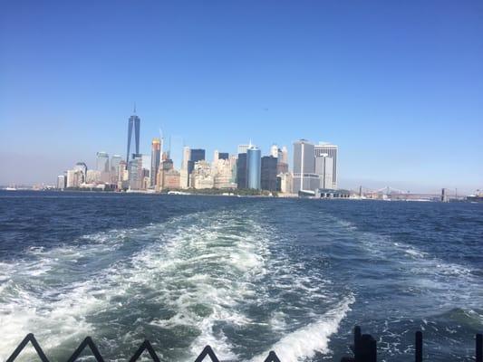 Manhattan skyline on the commute home