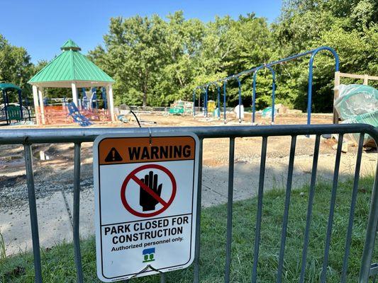 Taken July 28, 2024...playground in park closed for construction.