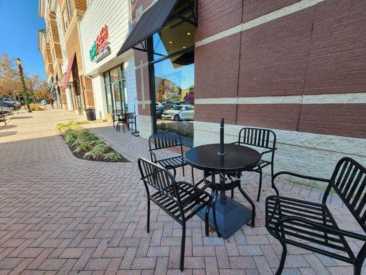 Some of the outdoor seating