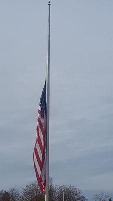 Huge flag at half mast for former President Bush I assume.